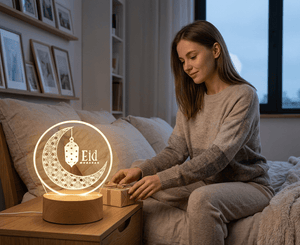 3D Eid Mubarak LED Lamp | مصباح عيد مبارك ثلاثي الأبعاد